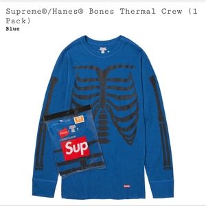 SOLD OUT Supreme/Hanes Bones Thermal Blue